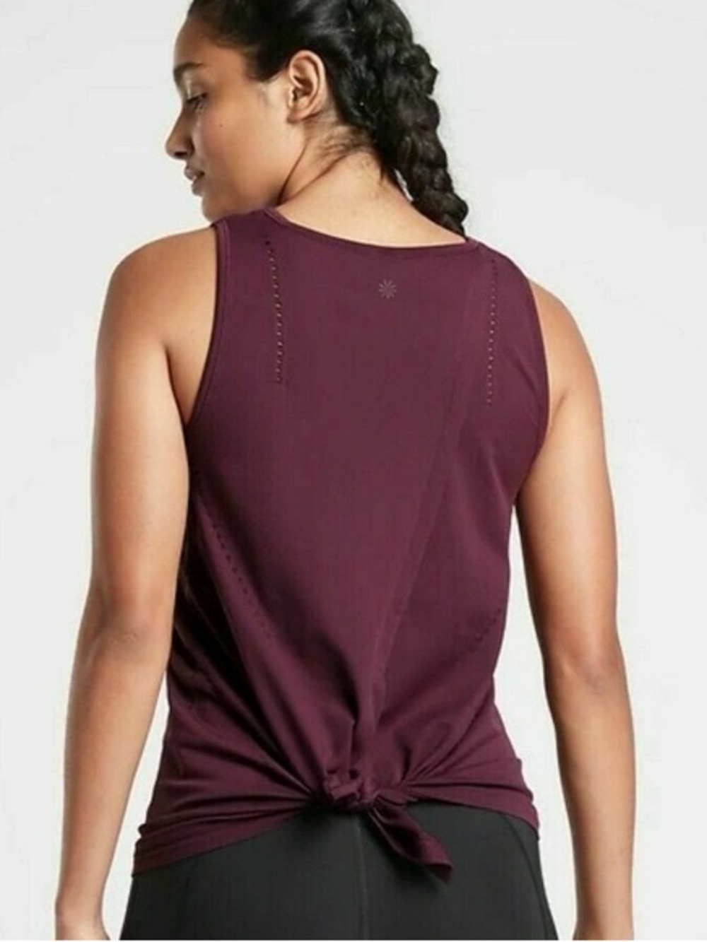 Athleta Foothill Seamless Split Back Tank Top Burgundy Wine Red S